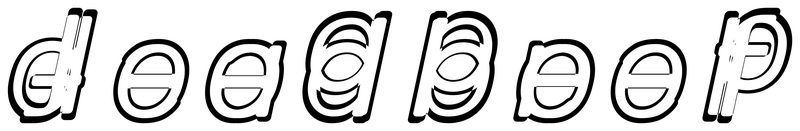 Ambigram for deadbeef in Rubik-italic